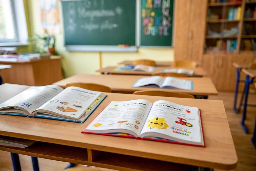 Учнівський стіл та підручники для 1 та 2 класів Кременчуцького ліцею № 11