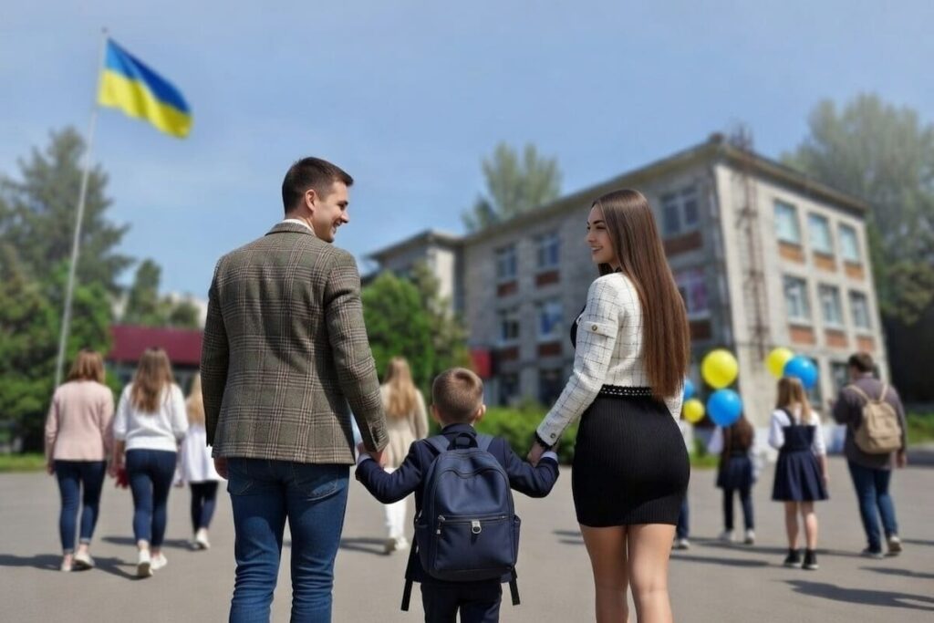 Родина йде до школи на зарахування до 1 класу 2026 у Кременчуцький ліцей № 11