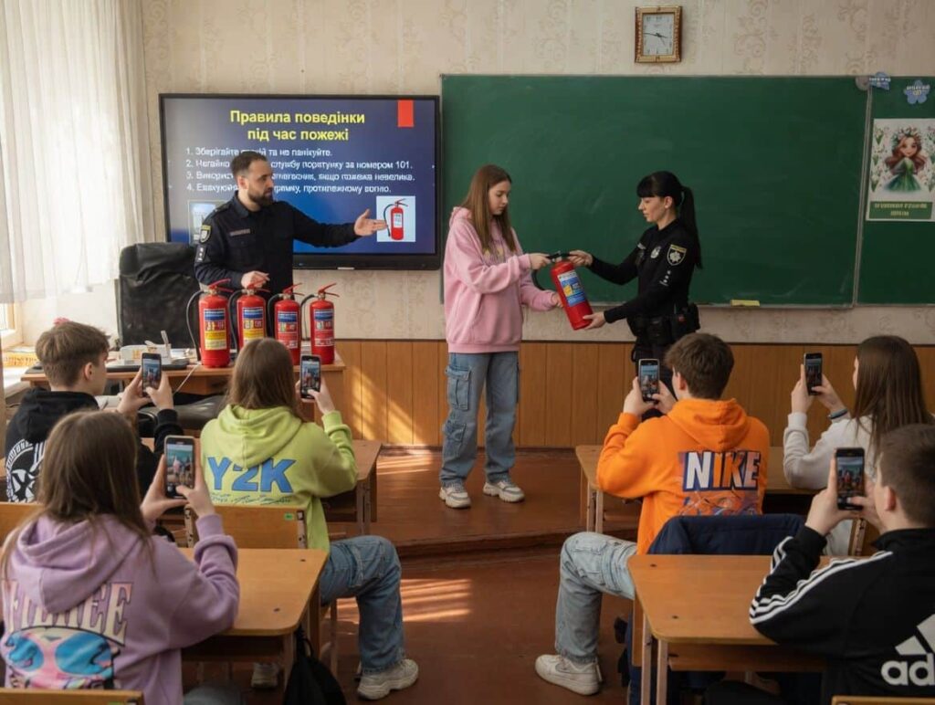 Правила поведінки під час пожежі: відпрацювання в ліцеї 11 Кременчук