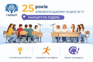 Стилізований постер гри Маршрути лідера Кременчуцького ліцею № 11